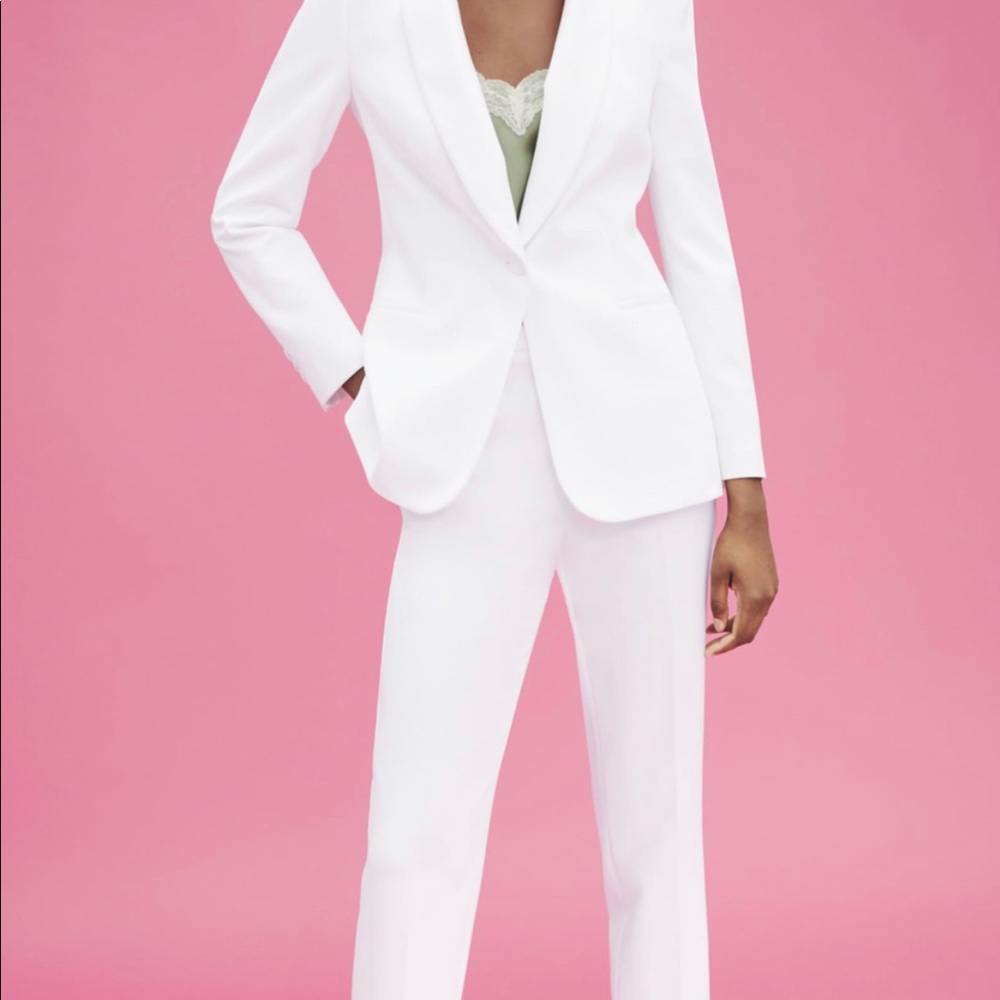 Zara Tuxedo Jacket Oyster White NWT Spring 2021